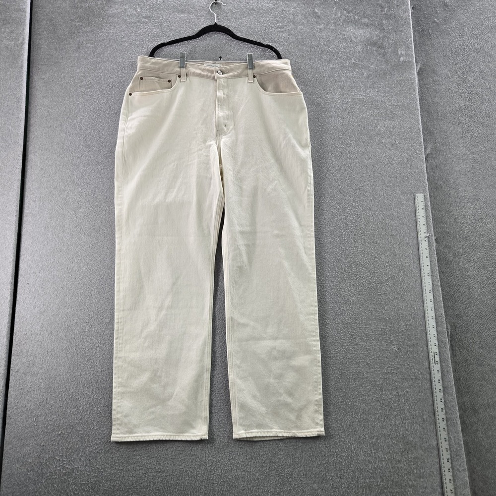 Abercrombie & Fitch Women Jeans 33/16R Off-White Denim The '90s Relaxed Jean